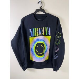 Nirvana Sweater Adult Size Large Black Sweatshirt Pullover Long Sleeve Logo